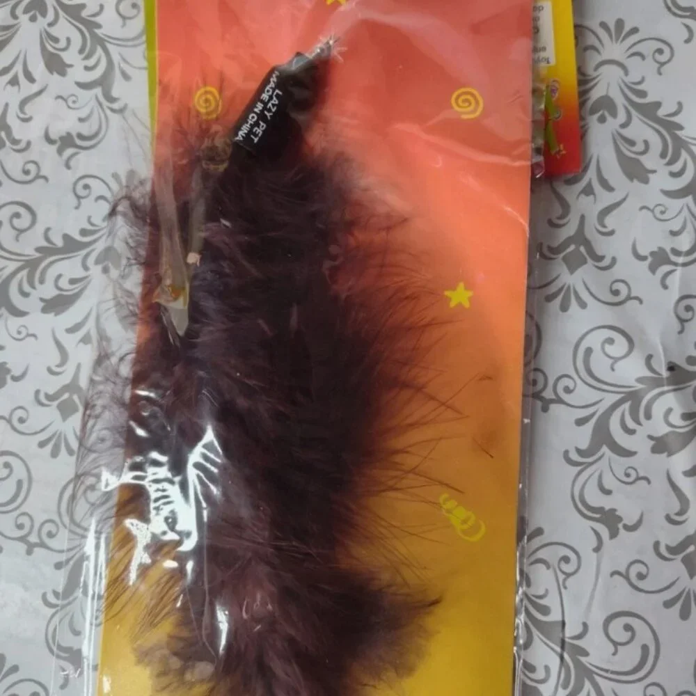Lot of 3 Lazy Pet Interactive Tail Tease Cat Toy Orange, Green, & Brown